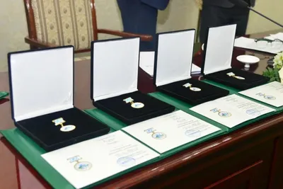 Image of 'The President awarded a group of journalists.'