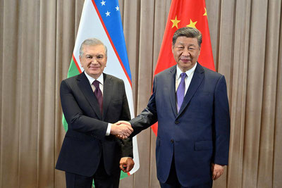 Image of 'Negotiations between Shavkat Mirziyoyev and Xi Jinping took place.'