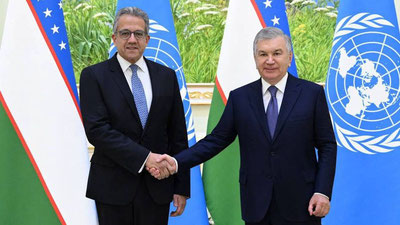 Image of 'Shavkat Mirziyoyev received the new Director-General of UNESCO'