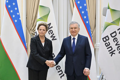'Shavkat Mirziyoyev BRIKS Yangi taraqqiyot banki prezidenti Dilma Rusefni qabul qildi'ning rasmi