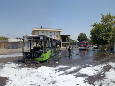Изрображение 'В Ташкенте сгорел пассажирский автобус (видео)'