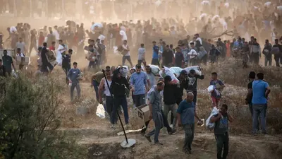 'Gumanitar yordamga ketayotgan falastinliklarga qarata o‘q uzildi'ning rasmi