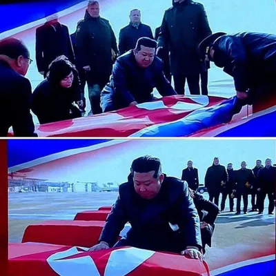 'Ким Чен Ин Курскда ҳалок бўлган шимолий кореялик аскарлар жасадини тантанали кутиб олди'ning rasmi
