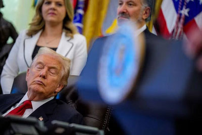 Изрображение 'Дональда Трампа засняли засыпающим на мероприятии в Белом доме'