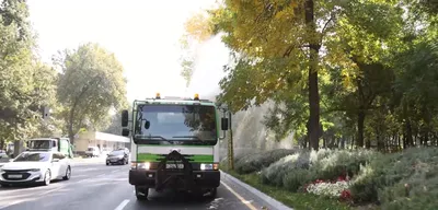 Изображение 'В Ташкенте начали промывать деревья от пыли на фоне сухой осени и ухудшения качества воздуха'