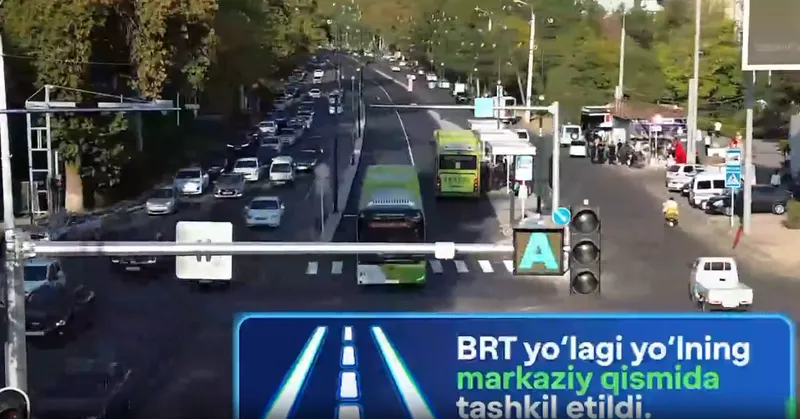 Изображение 'На улице Шахрисабз в Ташкенте открыли новый участок полосы BRT длиной 1 км (видео)'